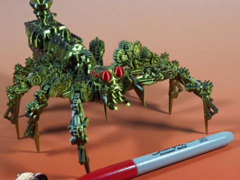 スチームパンク ハエトリグモ 3Dプリントモデル