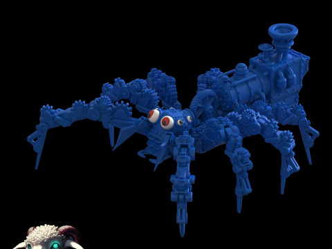 Steampunk Jumping Spider 3D printmodel