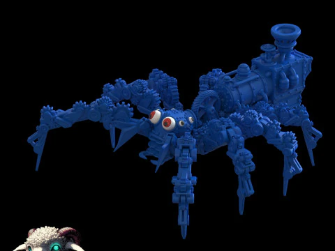 スチームパンク ハエトリグモ 3Dプリントモデル