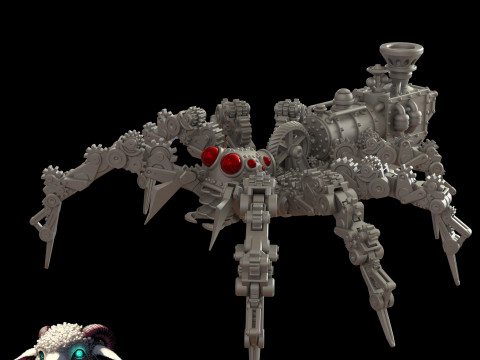 Steampunk Jumping Spider 3D printmodel