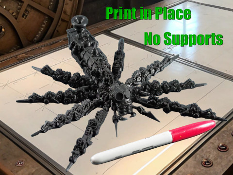 Steampunk Jumping Spider Model Cetak 3D