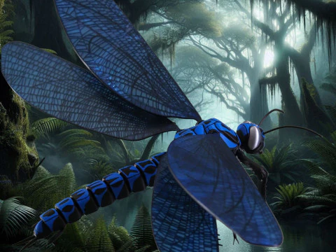 Meganeura Giant Prehistoric Dragonfly 3D Print Model