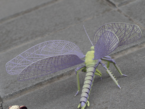 Meganeura Giant Prehistoric Dragonfly 3D Print Model