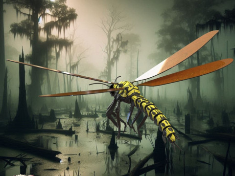 Meganeura Giant Prehistoric Dragonfly 3D Print Model