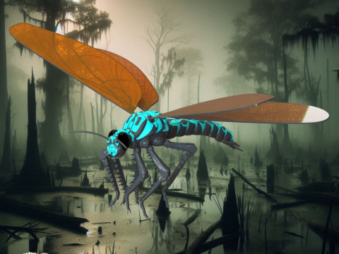Meganeura Giant Prehistoric Dragonfly 3D Print Model