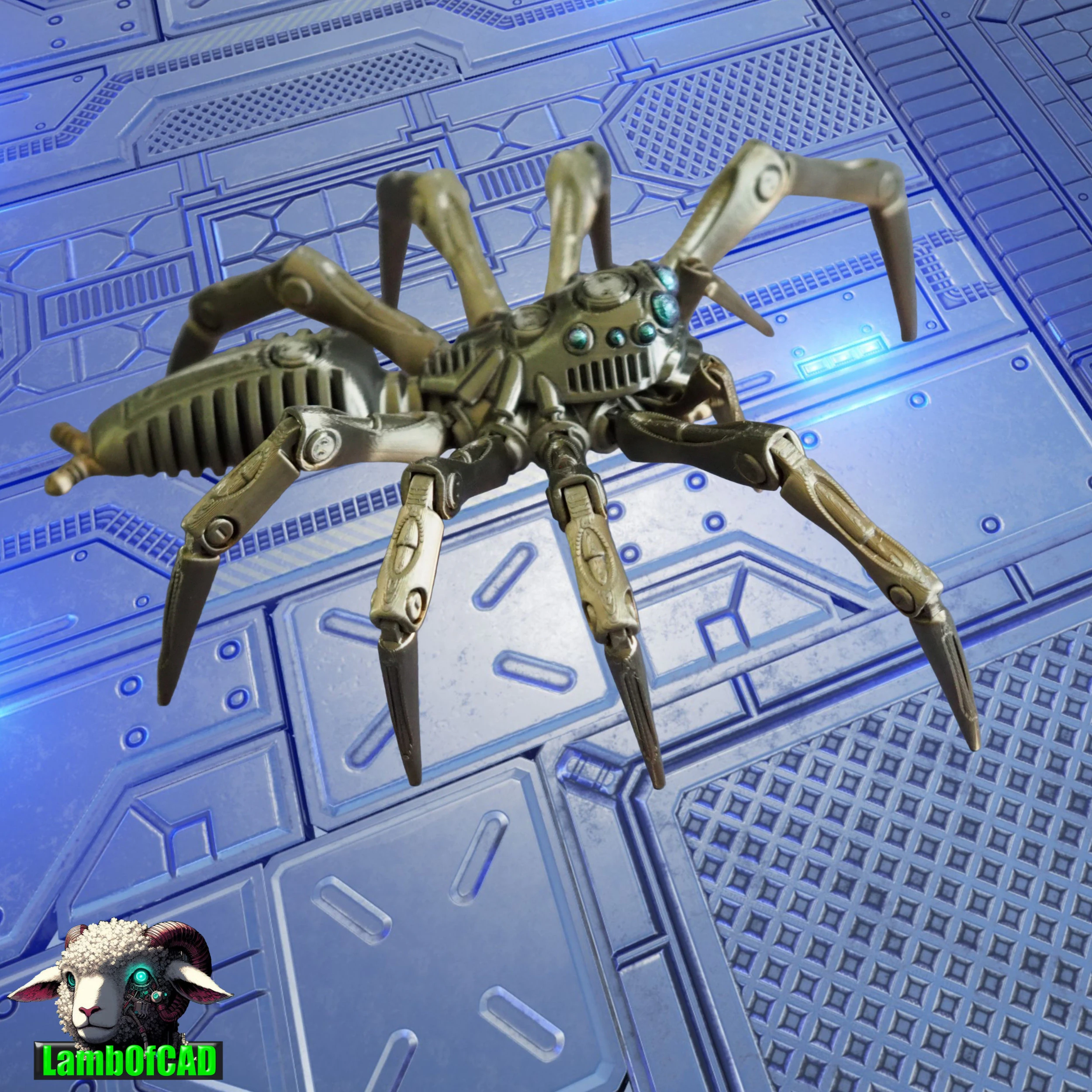 Robotic Jumping Spider 3D Print Model .c4d .max .obj .3ds .fbx .stl .blend 
