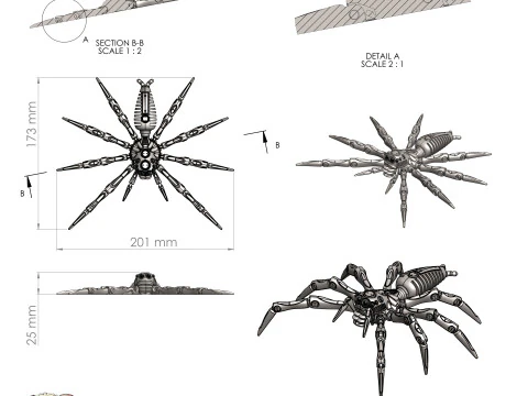 Robotic Jumping Spider 3D Print Model