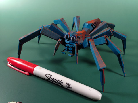 Low-Poly Jumping Spider 3D 프린트 모델