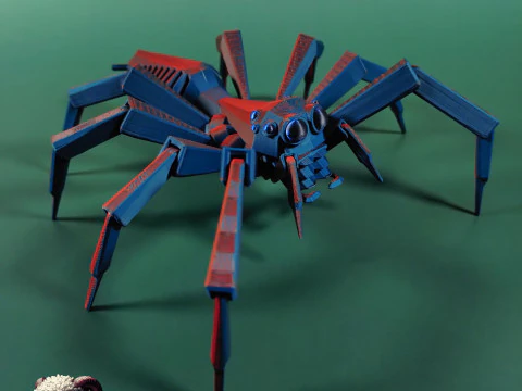 Low-Poly Jumping Spider 3D Print Model