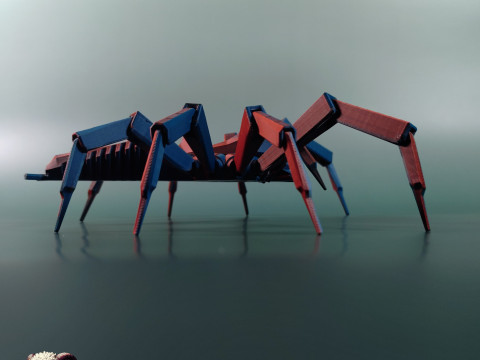 Low-Poly Jumping Spider 3D 프린트 모델
