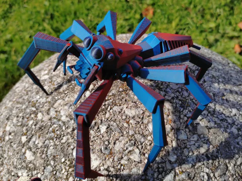 Low-Poly Jumping Spider 3D Print Model
