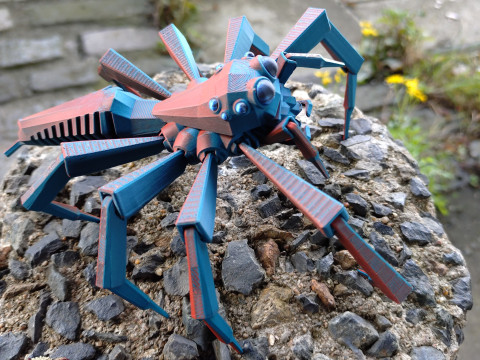 Low-Poly Jumping Spider 3D 프린트 모델