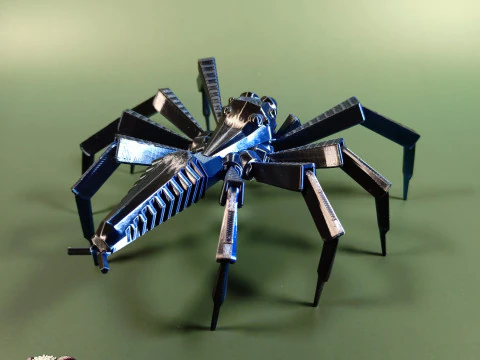 Low-Poly Jumping Spider 3D Print Model