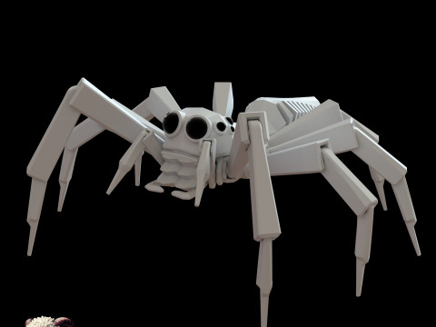Low-Poly Jumping Spider 3D 프린트 모델
