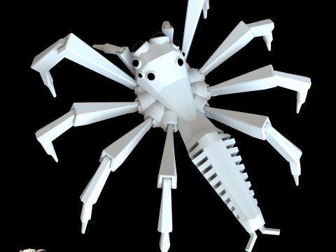 Low-Poly Jumping Spider 3D 프린트 모델