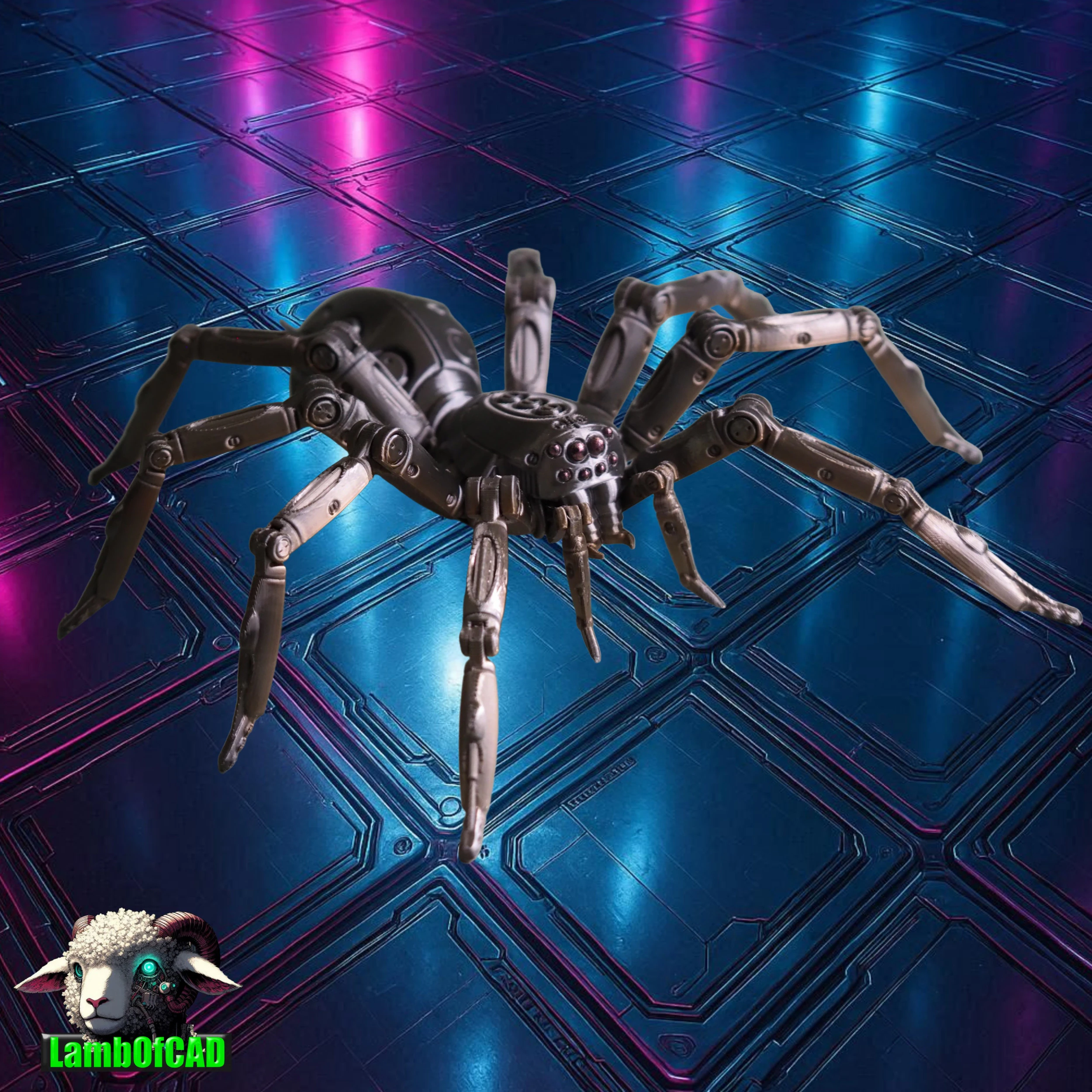 Robot Spider 3D Print Model .c4d .max .obj .3ds .fbx .stl .blend 