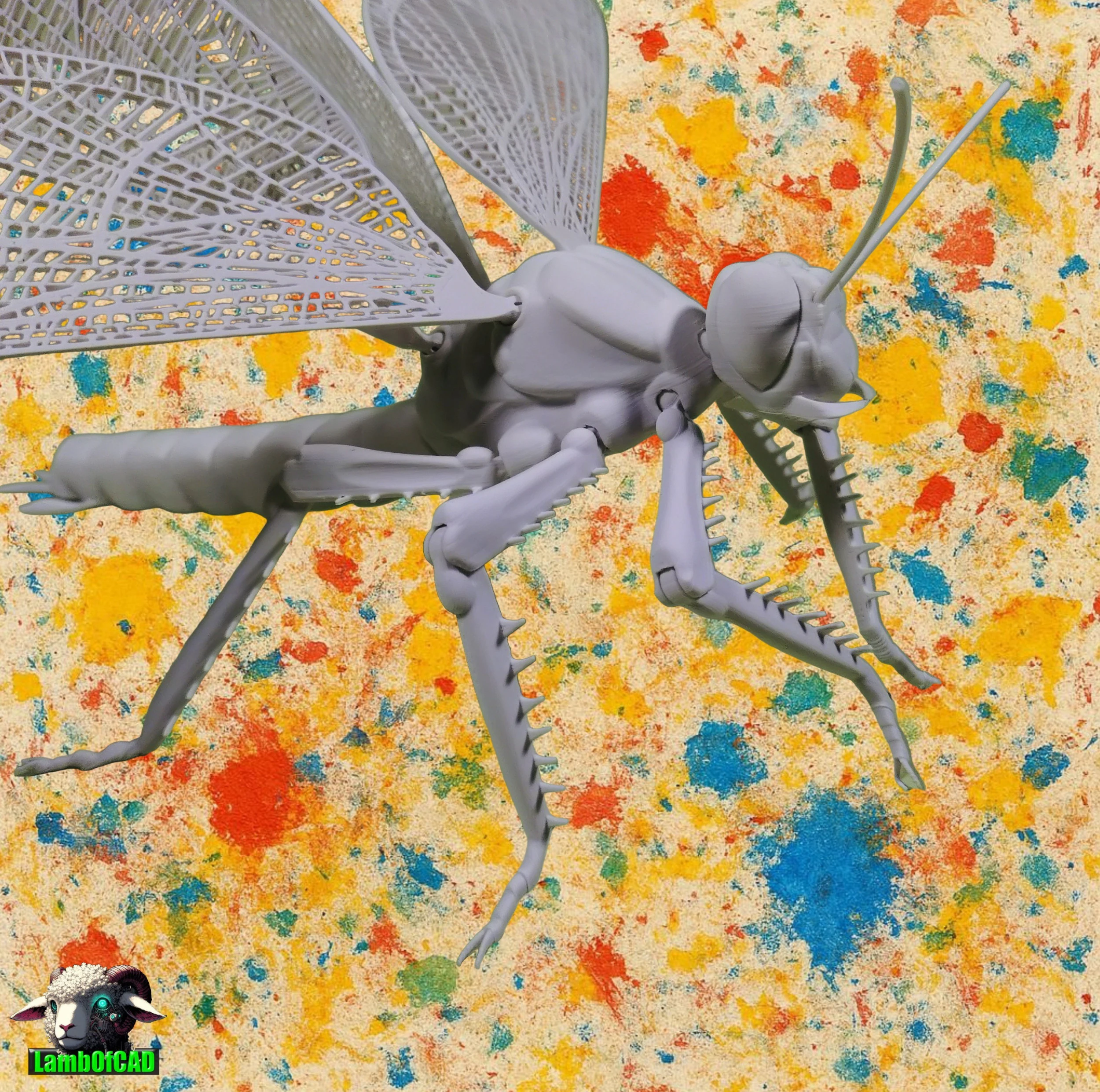 Dragonfly for Painting 3D Print Model .c4d .max .obj .3ds .fbx .stl .blend