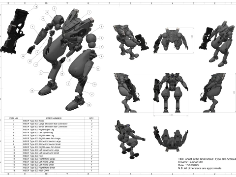 MSDF Type 303 Armored Suit 3D Print Model