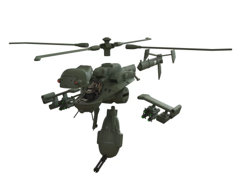 Боевой вертолет Jigabachi AV 3D Принт Модель