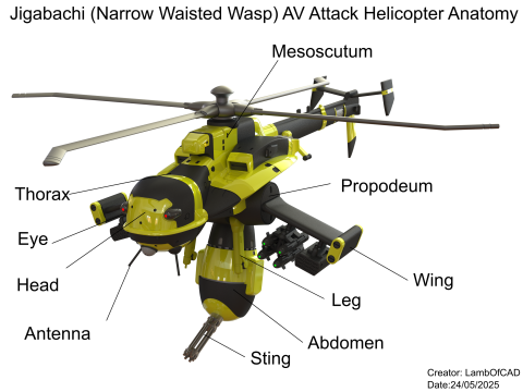 Jigabachi AV Attack Helicopter Modello di stampa 3D