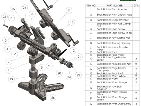 Mechanised Book Stand 3D Принт Модель