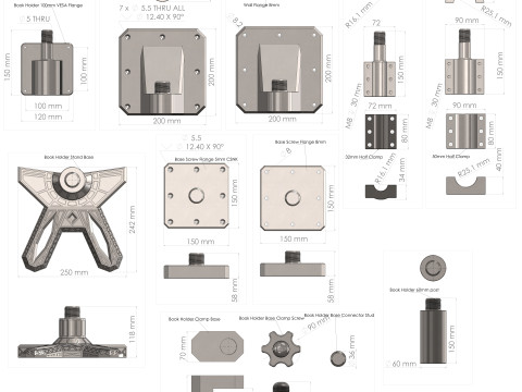 Mechanised Book Stand 3D Принт Модель
