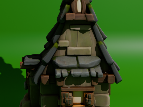 Old Enchanted Cottageobj Modelo 3D