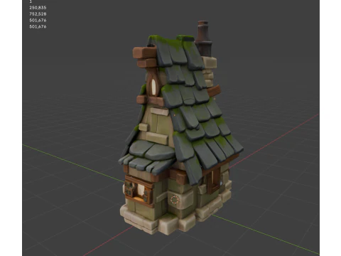 Old Enchanted Cottageobj 3D Model