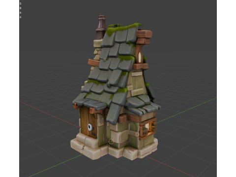 Old Enchanted Cottageobj 3D Model