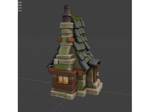 Old Enchanted Cottageobj 3D Model