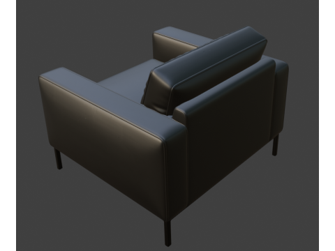 Zwart lederen fauteuil 3D Model