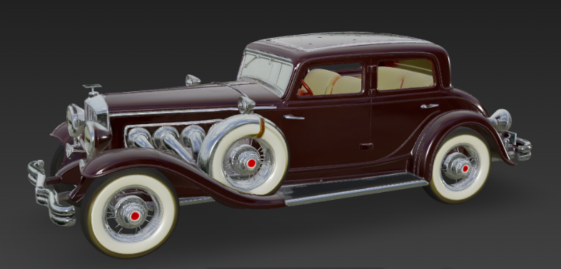Vintage 1930s Duesenberg Luxury Sedan Modello 3D .c4d .max .obj .3ds .fbx .stl .blend