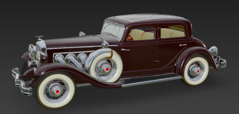 Vintage 1930s Duesenberg Luxury Sedan 3D Model .c4d .max .obj .3ds .fbx .stl .blend 