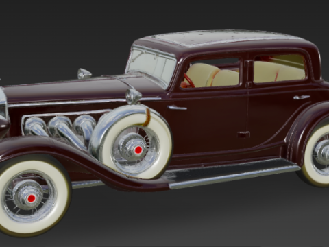 Vintage 1930s Duesenberg Luxury Sedan Model 3D