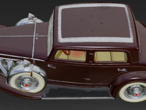 Vintage 1930s Duesenberg Luxury Sedan 3D Model