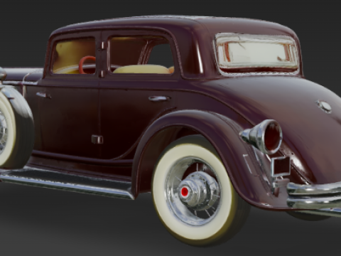 Vintage 1930s Duesenberg Luxury Sedan Modello 3D
