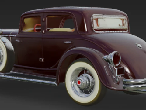 Vintage 1930s Duesenberg Luxury Sedan 3D Model