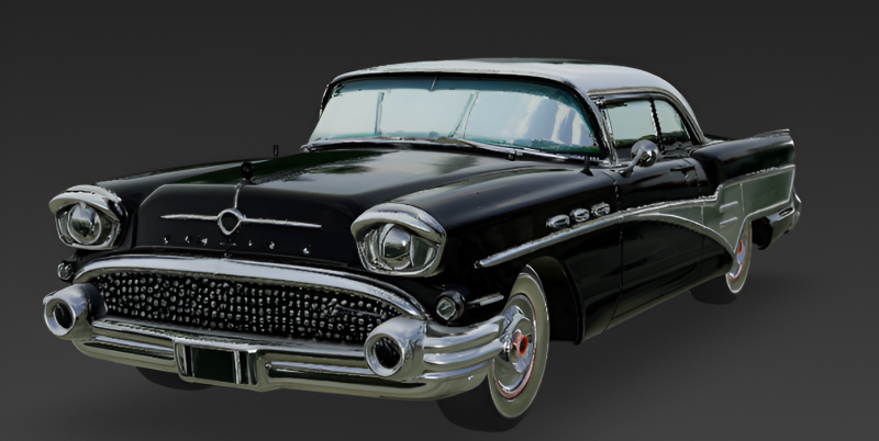 Classic 1950s Black Coupe 3D Model .c4d .max .obj .3ds .fbx .stl .blend