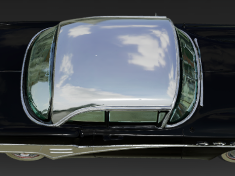 Classic 1950s Black Coupe 3D Model