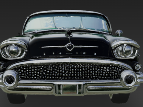Classic 1950s Black Coupe 3D Model