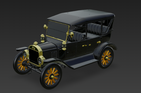 Vintage Black T Sedan Modelo 3D .c4d .max .obj .3ds .fbx .stl .blend