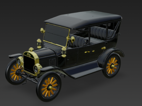 Vintage Black T Sedan 3Dモデル