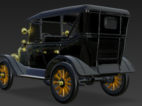 Vintage Black T Sedan Modelo 3D