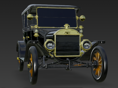Vintage Black T Sedan Modelo 3D