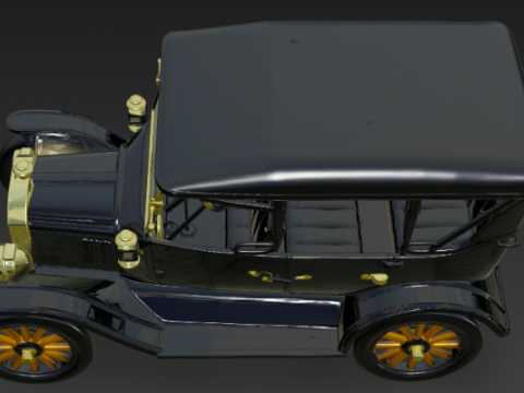 Vintage Black T Sedan Modelo 3D