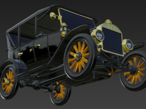 Vintage Black T Sedan Modelo 3D