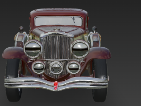 Vintage Maroon Duesenberg Classic Car 3D Model