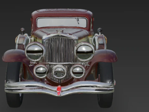 Vintage Maroon Duesenberg Classic Car 3D Model
