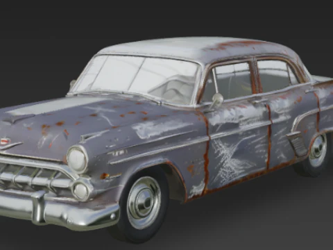 Carro velho e enferrujado Modelo 3D
