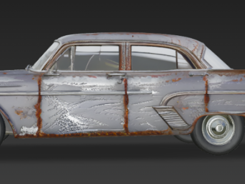 Vintage Old Rusty Car 3D Модель